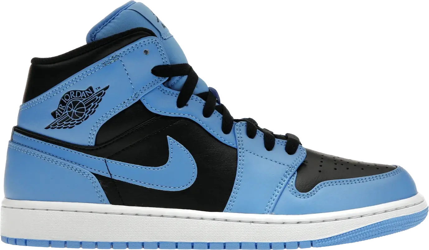 Jordan 1 Mid University Blue Black (US 7)
